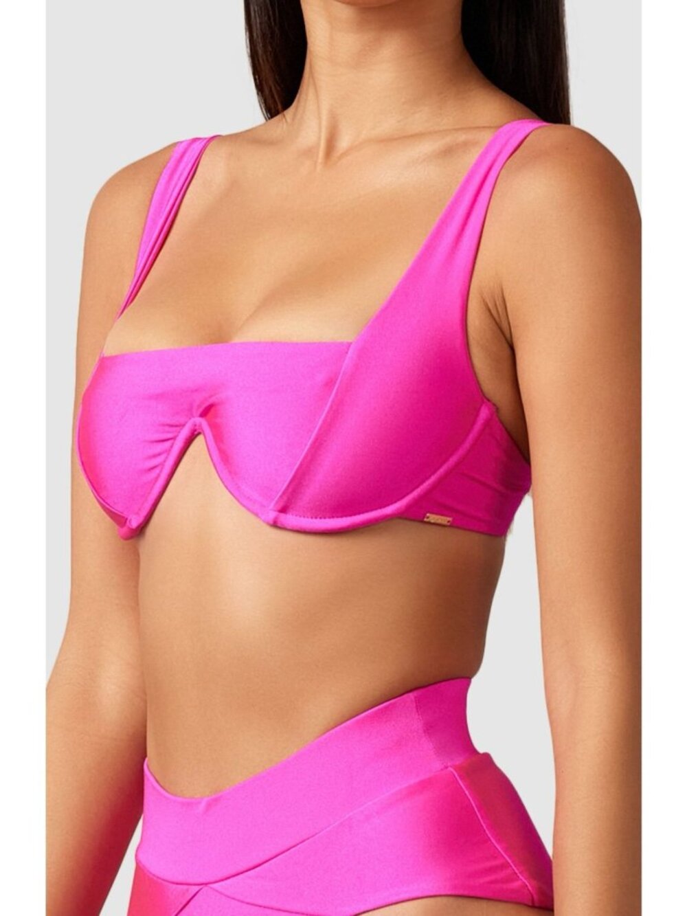 MBM Swim Chance Bikini Top in Magenta M - Picture 2 of 7